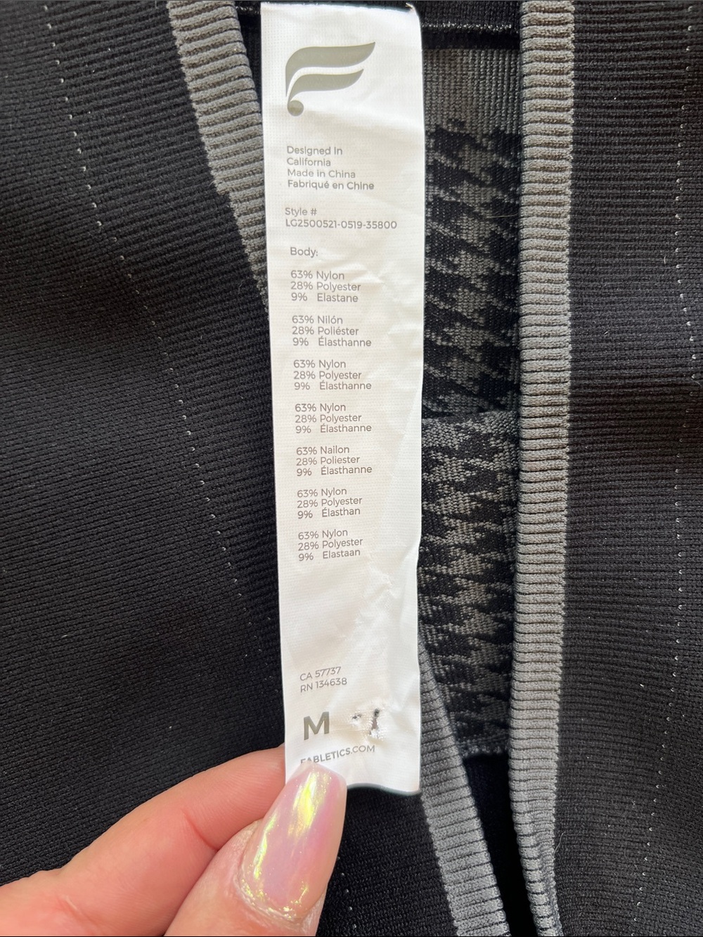 Fabletics Black Houndstooth Seamless High-Waist Leggings - Picture 9 of 11